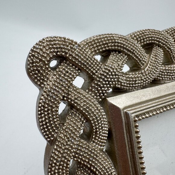 Cynthia Rowley NY Champagne Gold Braided Tabletop Picture Frame Fits 4" x 4" tre - Picture 2 of 9